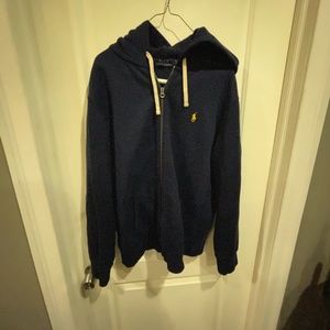 Men's Polo Ralph Lauren Hoodie Size Large Navy/yellow great condition